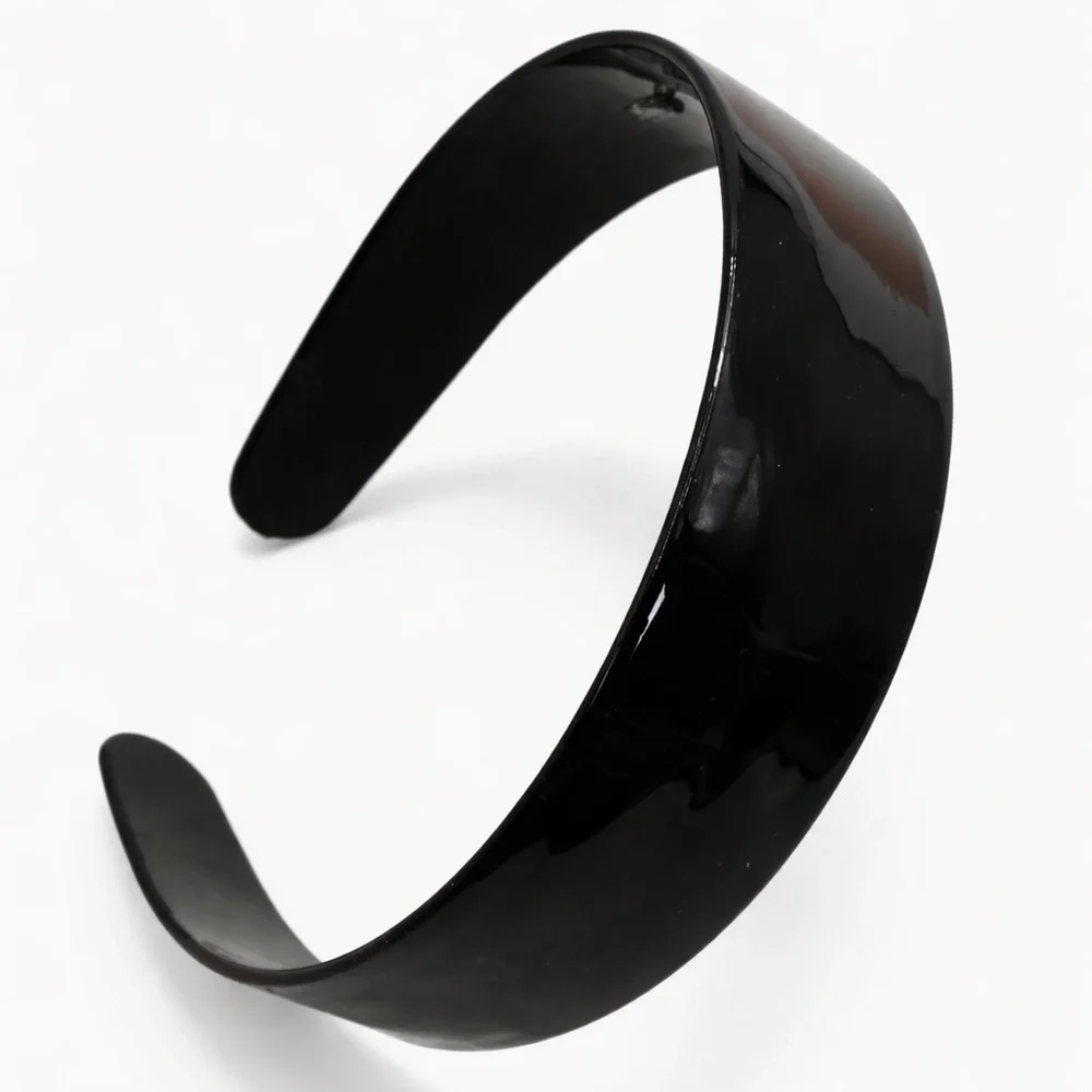 Black Acetate Wide Minimalist Headband